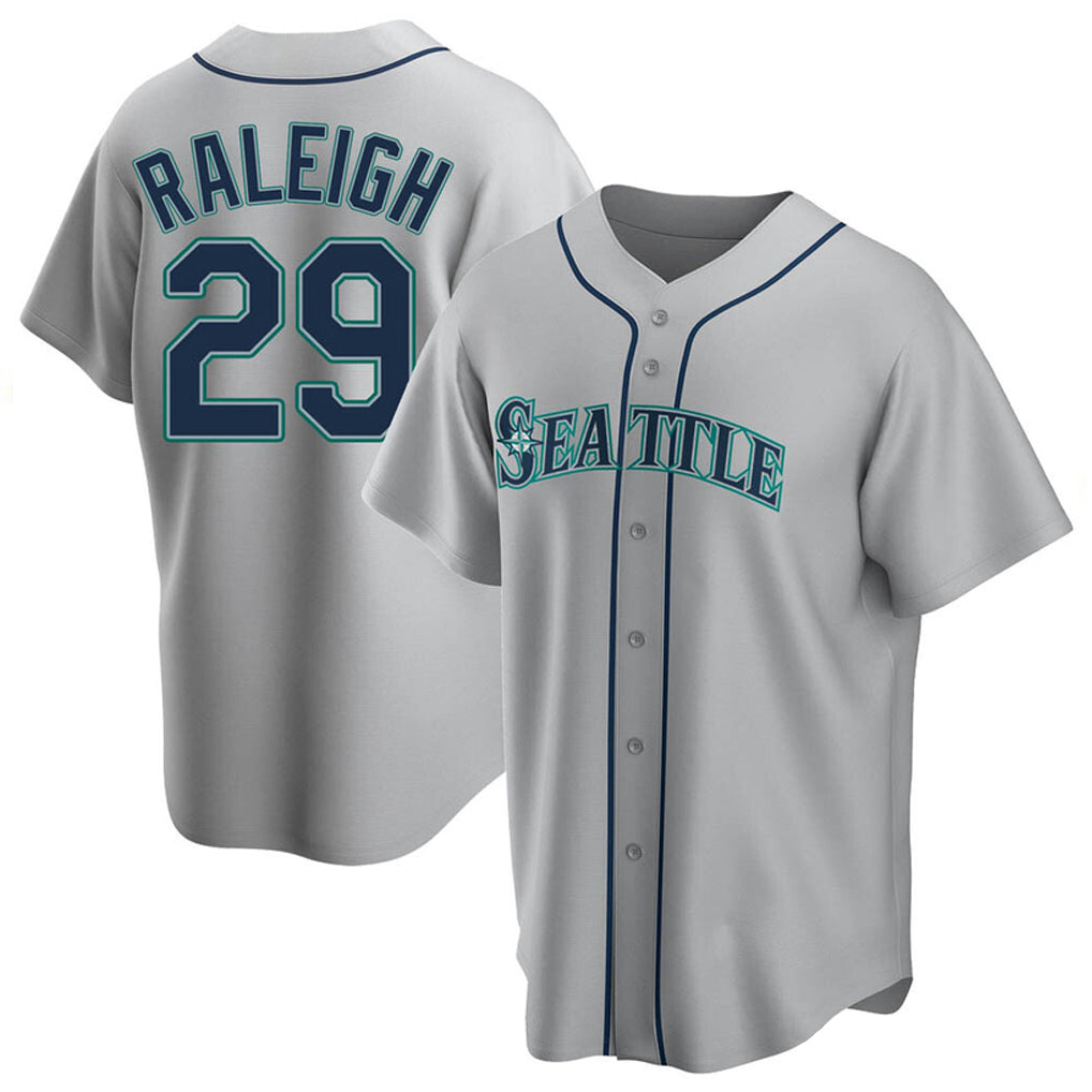 STECN S.Mariners #29 Cal Raleigh Player Gray Home Game Stitched Jerseys