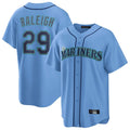 STECN S.Mariners #29 Cal Raleigh Player Light Blue Home Game Stitched Jerseys