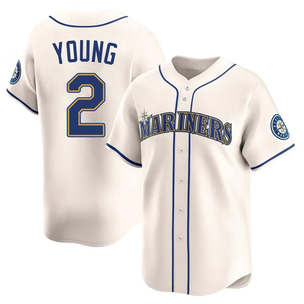 STECN S.Mariners #2 Cole Young Player Cream Home Limited Stitched Jerseys