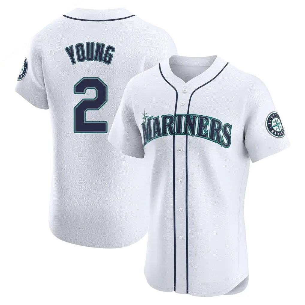 STECN S.Mariners #2 Cole Young Player White Home Limited Elite Stitched Jerseys