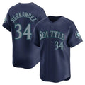 STECN S.Mariners #34 Felix Hernandez Player Navy Home Limited Stitched Jerseys