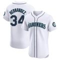 STECN S.Mariners #34 Felix Hernandez Player White Home Limited Elite Stitched Jerseys