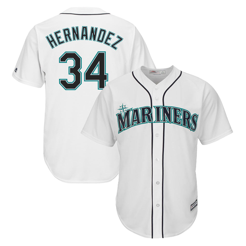 STECN S.Mariners #34 Felix Hernandez Player White Majestic Home Cool Base Limited Stitched Jerseys