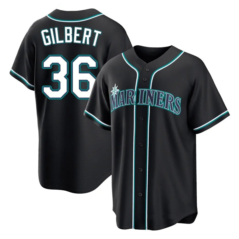 STECN S.Mariners #36 Logan Gilbert Player Black Fashion Home Limited Stitched Jerseys