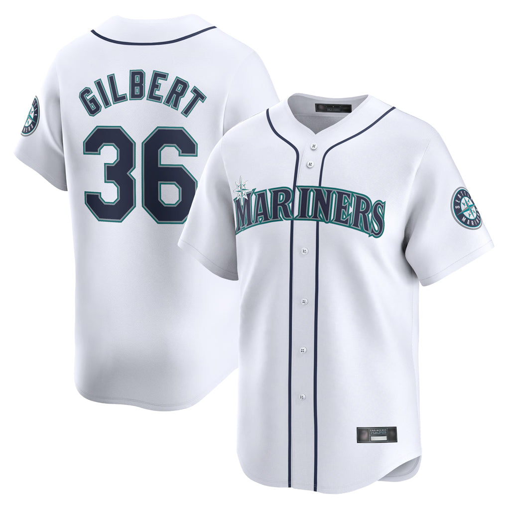 STECN S.Mariners #36 Logan Gilbert Player White Home Limited Stitched Jerseys