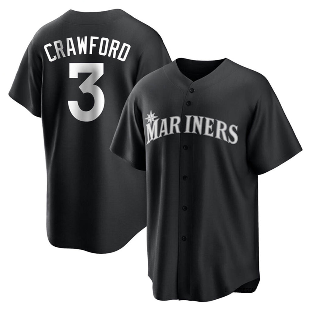 STECN S.Mariners #3 J.P. Crawford Player Black Home Limited Stitched Jerseys