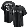 STECN S.Mariners #3 J.P. Crawford Player Black Home Limited Stitched Jerseys