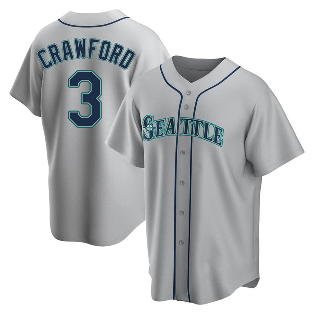 STECN S.Mariners #3 J.P. Crawford Player Gray Home Game Stitched Jerseys