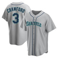STECN S.Mariners #3 J.P. Crawford Player Gray Home Game Stitched Jerseys