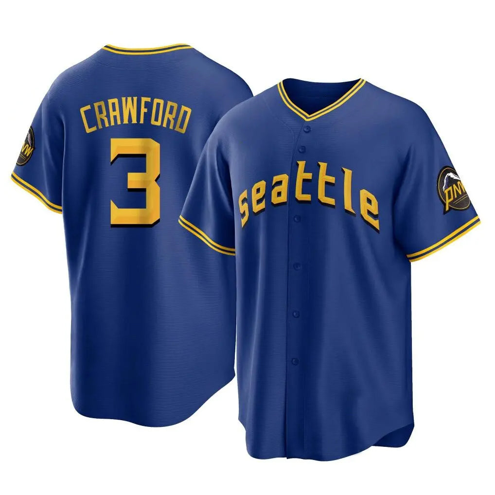 STECN S.Mariners #3 J.P. Crawford Player Royal City Connect Home Game Stitched Jerseys