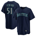 STECN S.Mariners #51 Ichiro Suzuki Player Navy Home Game Stitched Jerseys