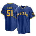 STECN S.Mariners #51 Ichiro Suzuki Player Royal City Connect Home Game Stitched Jerseys