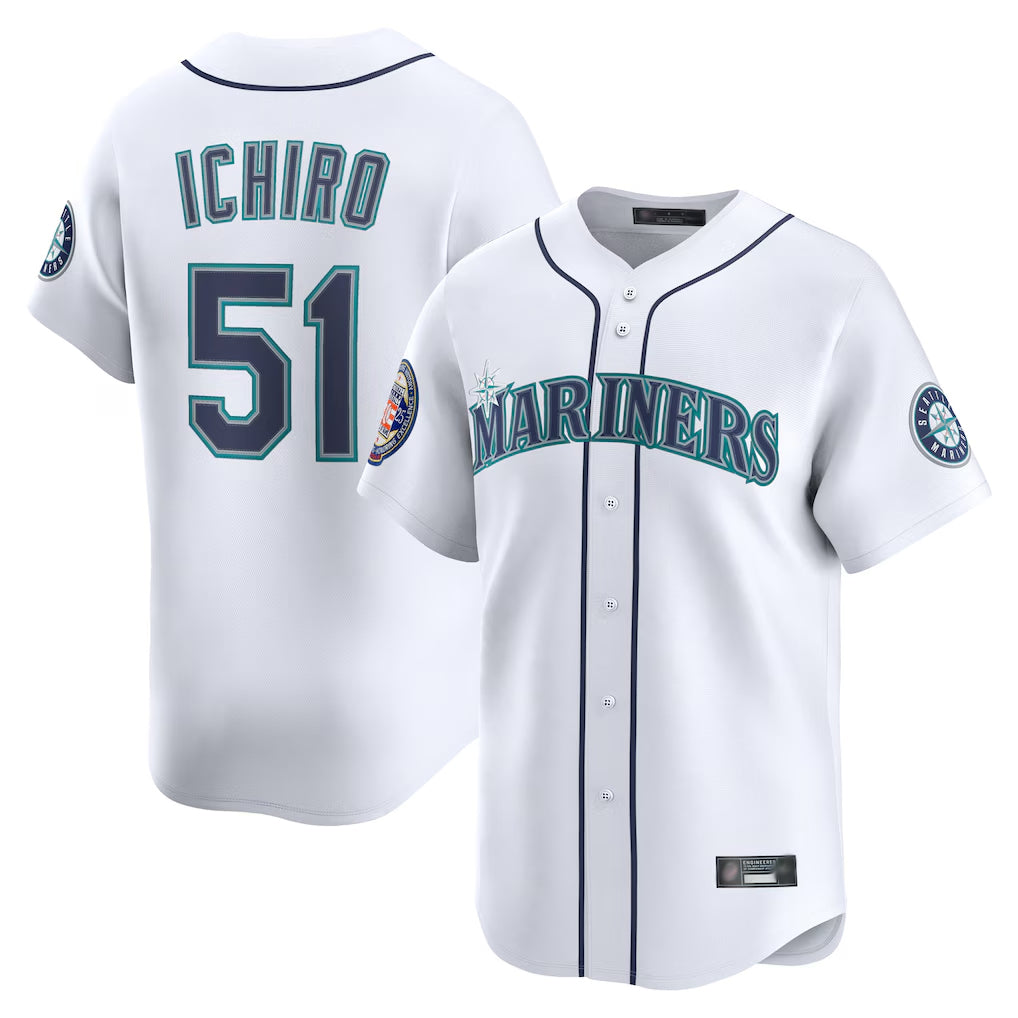 STECN S.Mariners #51 Ichiro Suzuki Player White 2025 National Hall of Fame Home Limited Stitched Jerseys