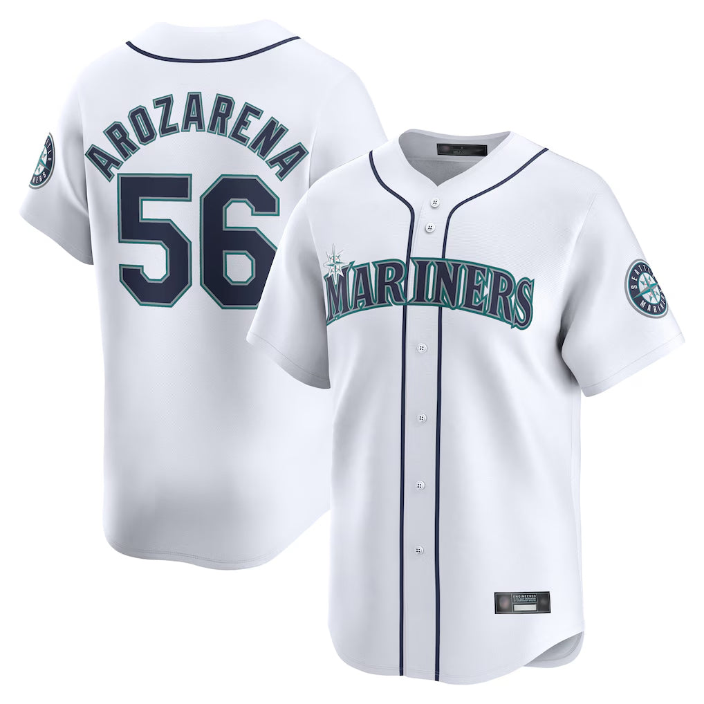 STECN S.Mariners #56 Randy Arozarena Player White Home Limited Stitched Jerseys