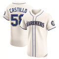 STECN S.Mariners #58 Luis Castillo Player Cream Home Limited Elite Stitched Jerseys