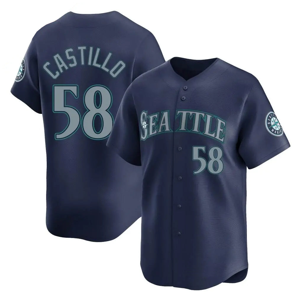 STECN S.Mariners #58 Luis Castillo Player Navy Home Limited Stitched Jerseys