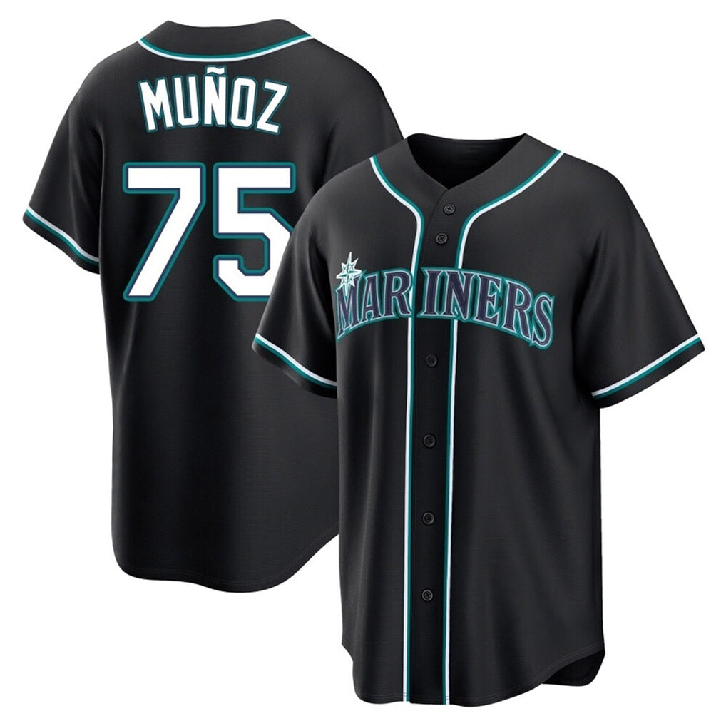 STECN S.Mariners #75 Andres Munoz Player Black Fashion Home Limited Stitched Jerseys