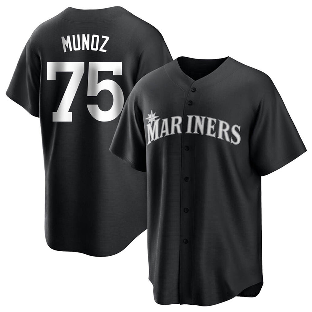 STECN S.Mariners #75 Andres Munoz Player Black Home Limited Stitched Jerseys