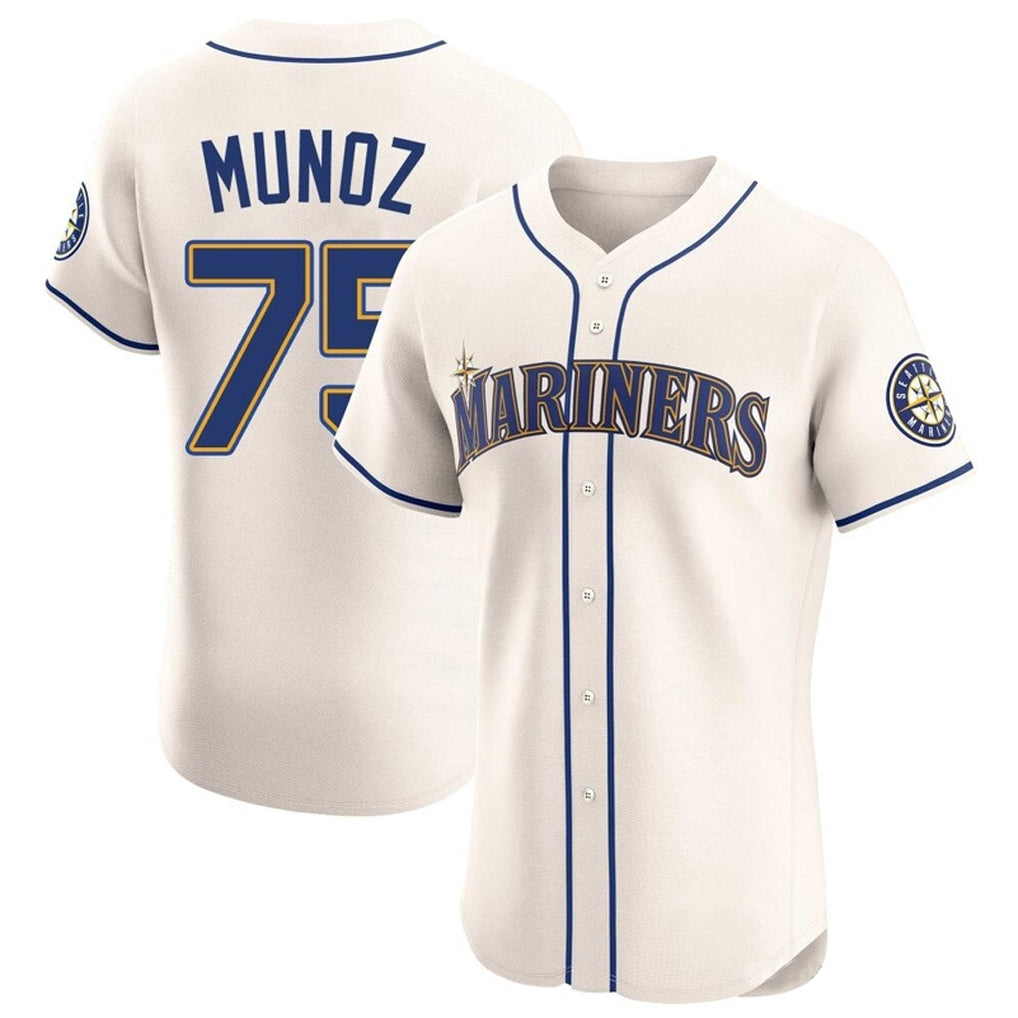 STECN S.Mariners #75 Andres Munoz Player Cream Home Limited Elite Stitched Jerseys