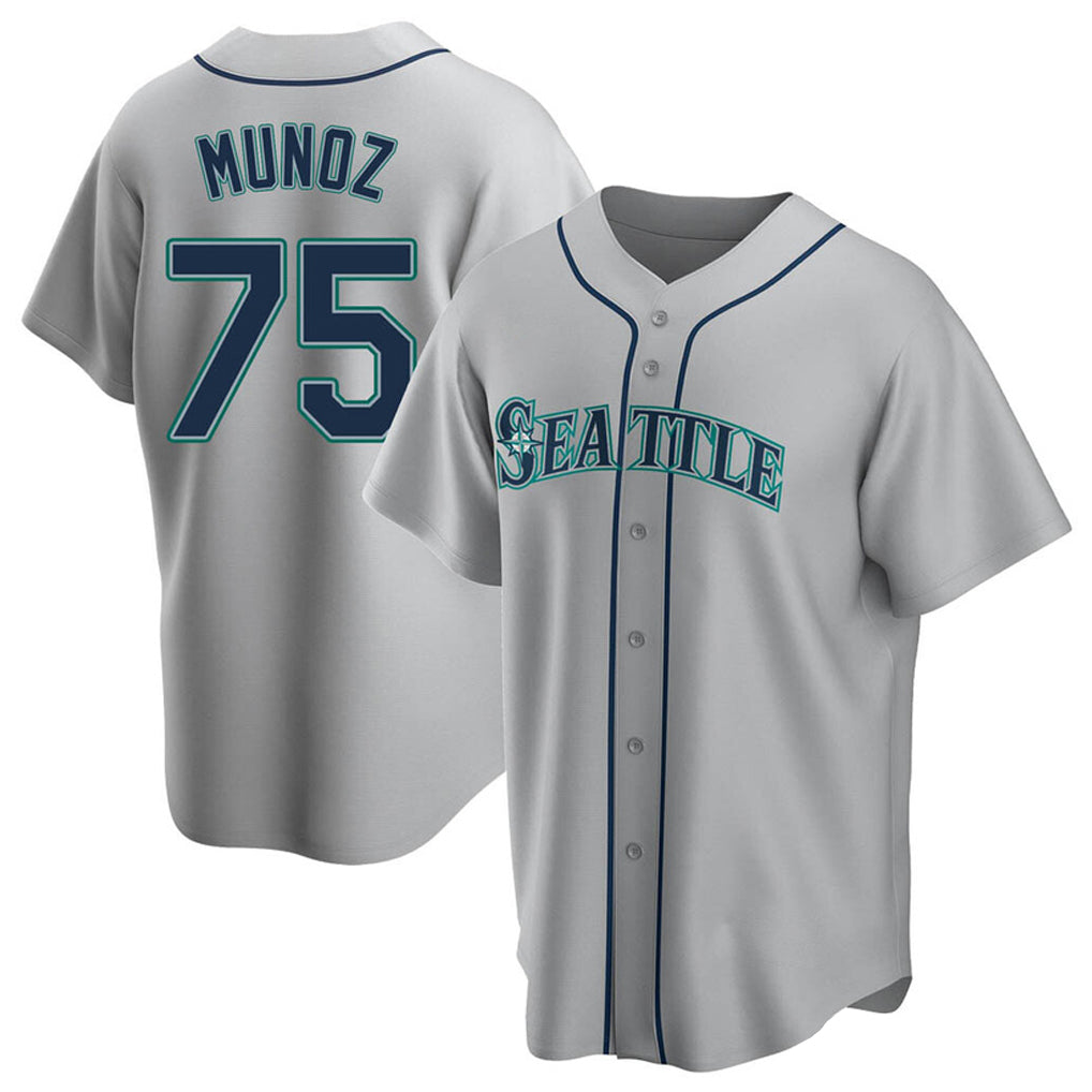 STECN S.Mariners #75 Andres Munoz Player Gray Home Game Stitched Jerseys