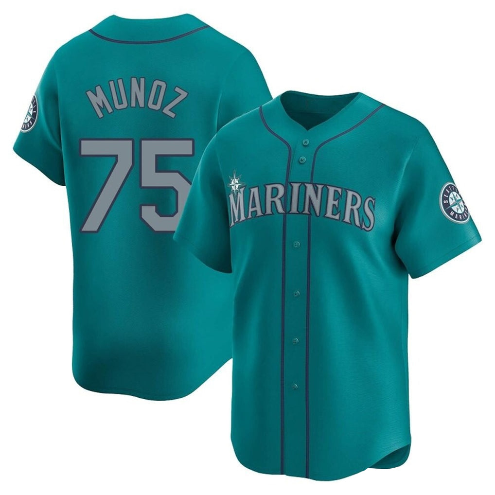 STECN S.Mariners #75 Andres Munoz Player Teal Home Limited Stitched Jerseys