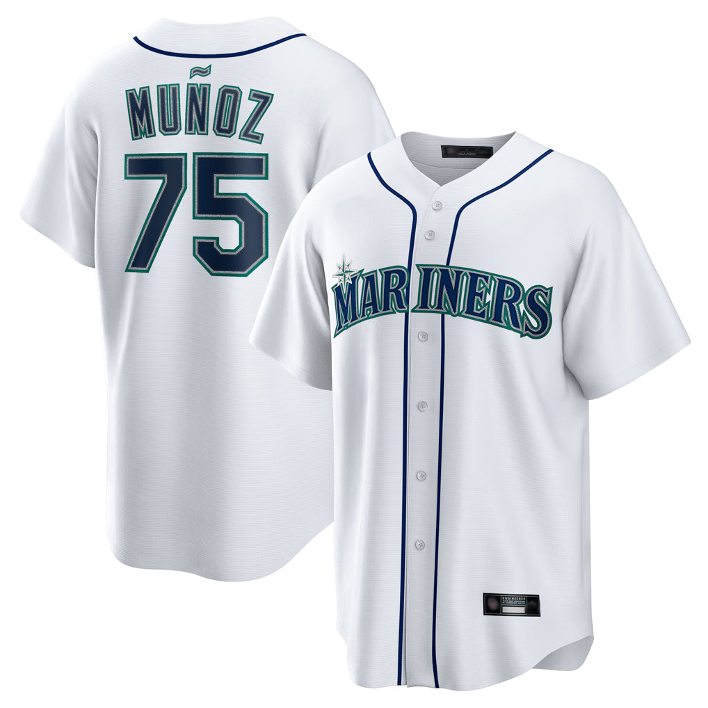 STECN S.Mariners #75 Andres Munoz Player White Home Game Stitched Jerseys
