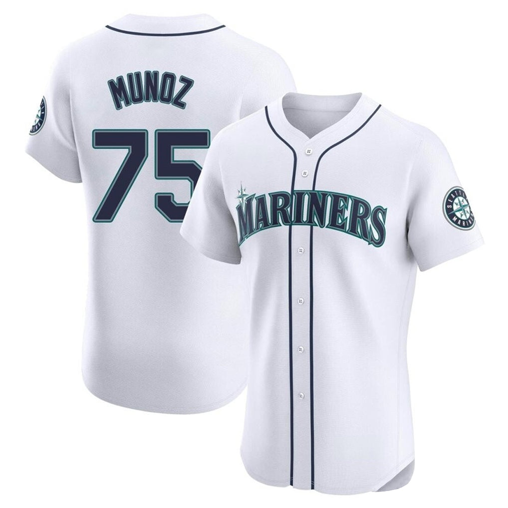 STECN S.Mariners #75 Andres Munoz Player White Home Limited Elite Stitched Jerseys