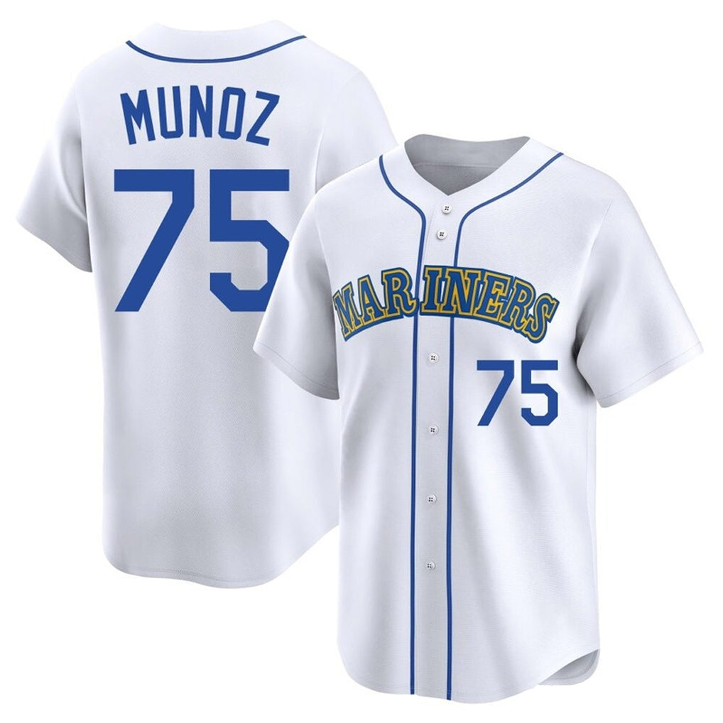 STECN S.Mariners #75 Andres Munoz Player White Throwback Cooperstown Collection Home Limited Stitched Jerseys