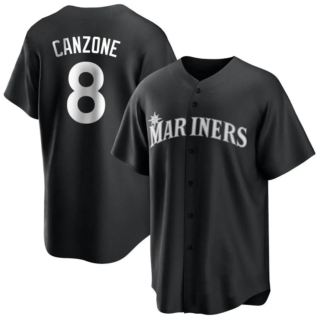 STECN S.Mariners #8 Dominic Canzone Player Black Home Limited Stitched Jerseys