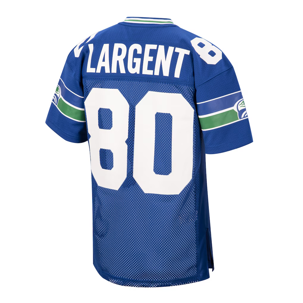 STECN S.Seahawks 1985 #80 Steve Largent Mitchell & Ness Royal Authentic Throwback Retired Player Stitched Puhic Jersey