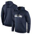 STECN S.Seahawks Navy LOGO Pullover Hoodies Game Blank Player Stitched Jerseys