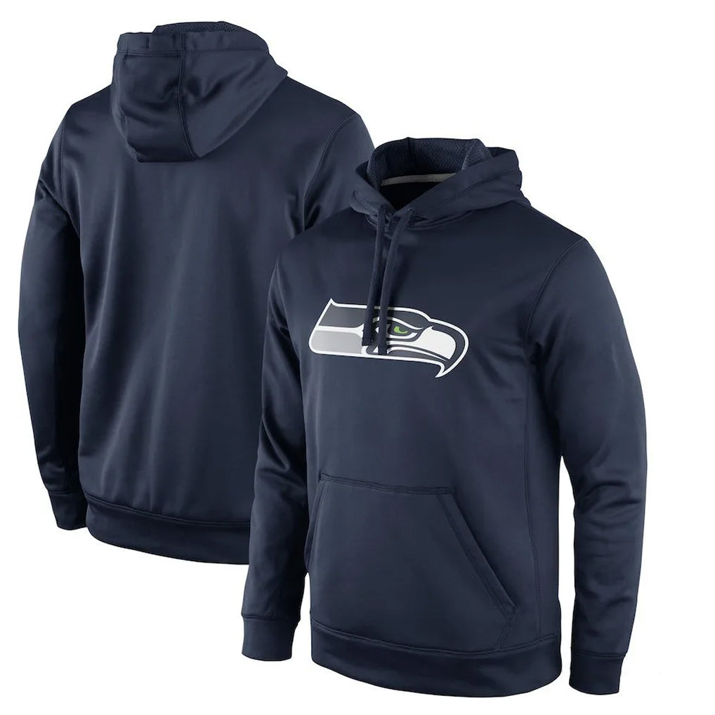STECN S.Seahawks Navy LOGO Pullover Hoodies Game Blank Player Stitched Jerseys