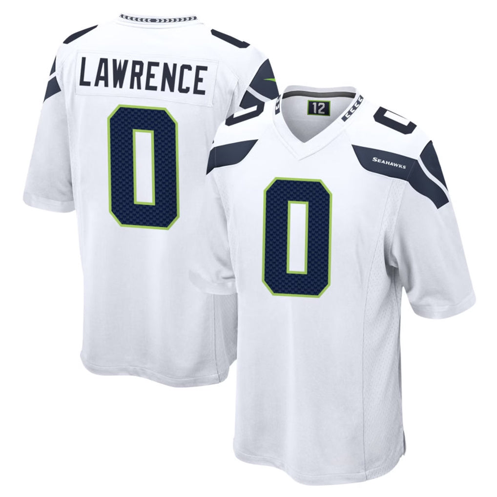 STECN S.Seahawks #0 DeMarcus Lawrence Player White Home Game Stitched Jerseys