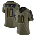 STECN S.Seahawks #10 Cooper Kupp Player Olive Salute To Service Limited Game Stitched Jerseys