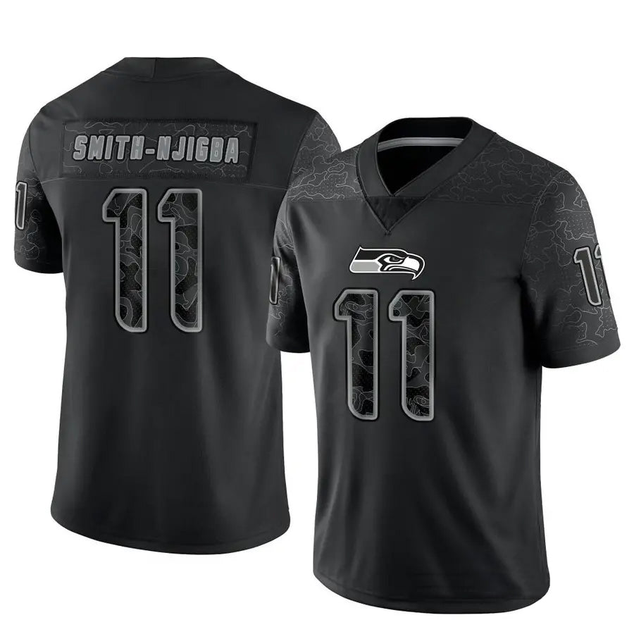 STECN S.Seahawks #11 Jaxon Smith-Njigba Player Black Limited Reflective Stitched Jerseys