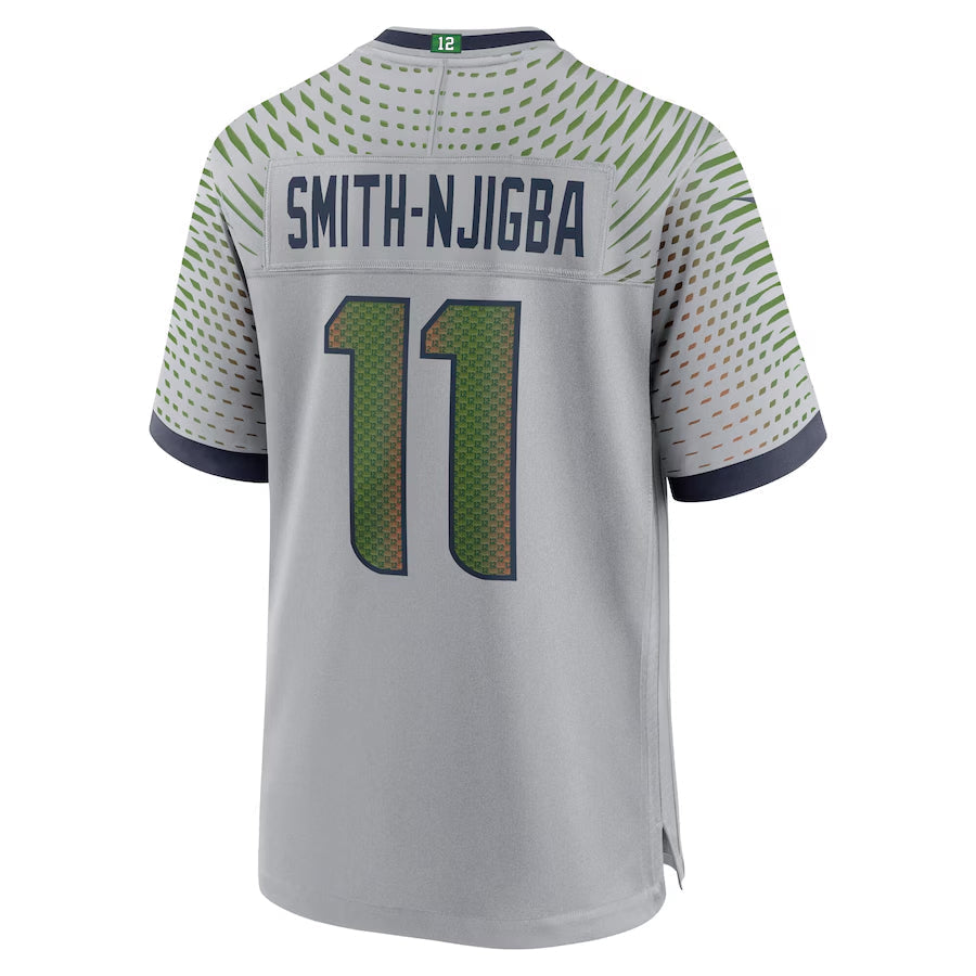 STECN S.Seahawks #11 Jaxon Smith-Njigba Player Grey Rivalries Collection Game Stitched Jerseys