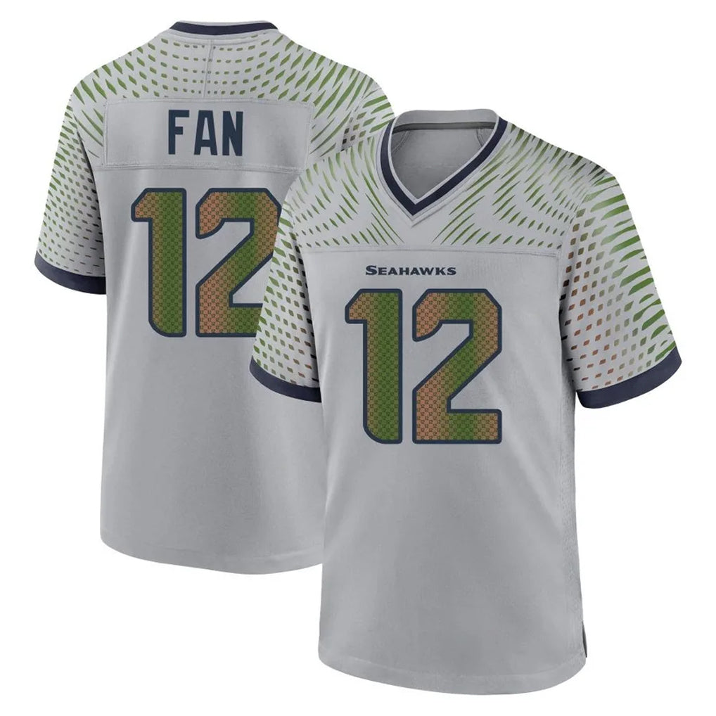 STECN S.Seahawks #12 12th Fan Player Grey 2025 Rivalries Collection Home Game Stitched Jerseys