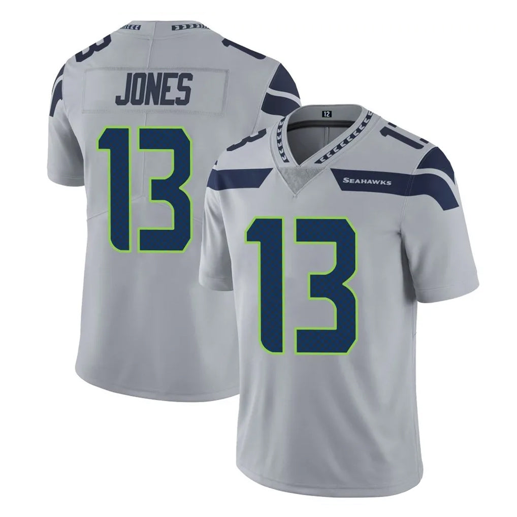 STECN S.Seahawks #13 Ernest Jones IV Player Gray Limited Vapor Untouchable Home Game Stitched Jerseys