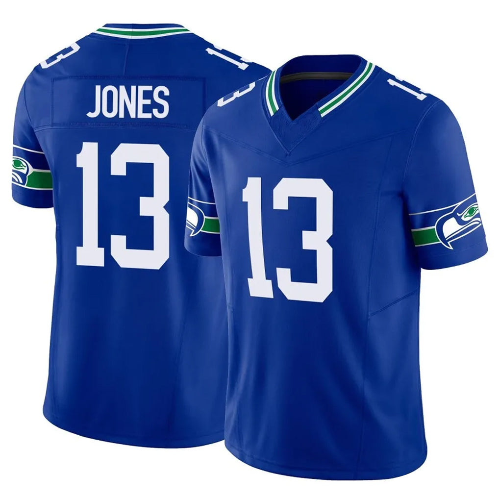 STECN S.Seahawks #13 Ernest Jones IV Player Royal Limited Throwback Vapor F.U.S.E. Home Game Stitched Jerseys