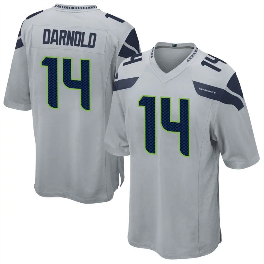 STECN S.Seahawks #14 Sam Darnold Player Grey Game Football Jerseys
