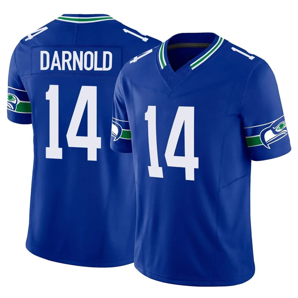 STECN S.Seahawks #14 Sam Darnold Player Royal Limited Throwback Vapor F.U.S.E. Home Game Stitched Jerseys