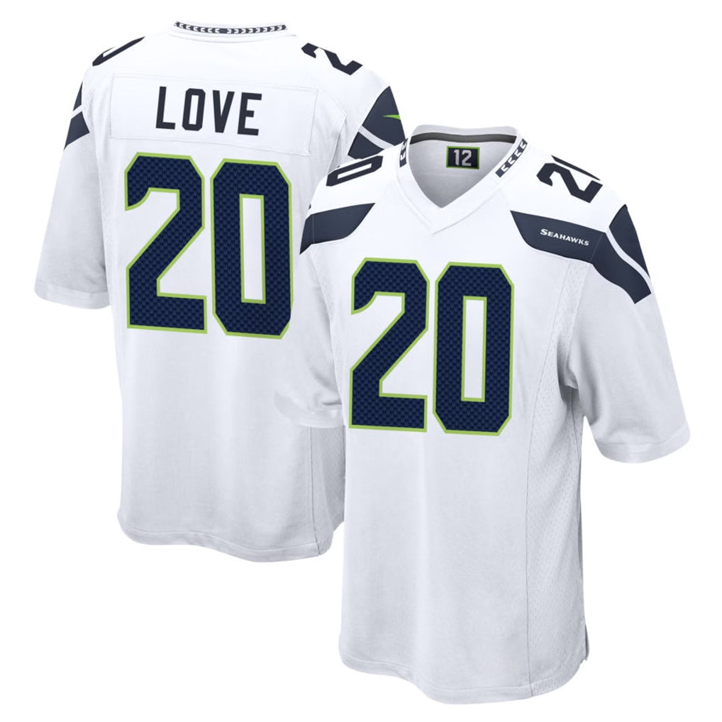 STECN S.Seahawks #20 Julian Love Player White Home Game Stitched Jerseys