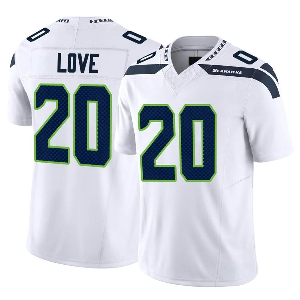 STECN S.Seahawks #20 Julian Love Player White Limited Vapor F.U.S.E. Home Game Stitched Jerseys