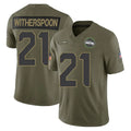STECN S.Seahawks #21 Devon Witherspoon Player Olive 2025 Salute To Service Limited Home Game Stitched Jerseys