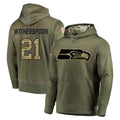 STECN S.Seahawks #21 Devon Witherspoon Player Olive Salute to Service Pullover Hoodie Home Game Stitched Jerseys