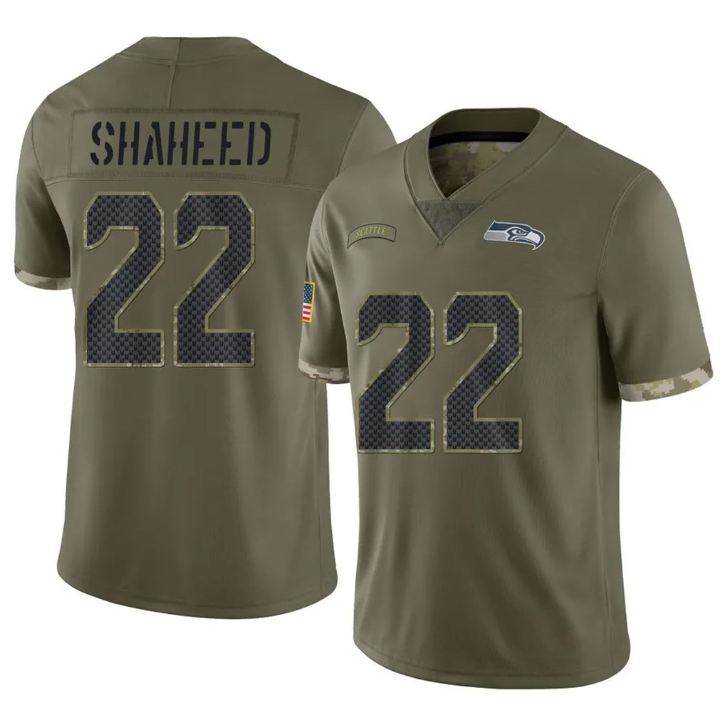 STECN S.Seahawks #22 Rashid Shaheed Player Olive Limited Salute To Service Home Game Stitched Jerseys