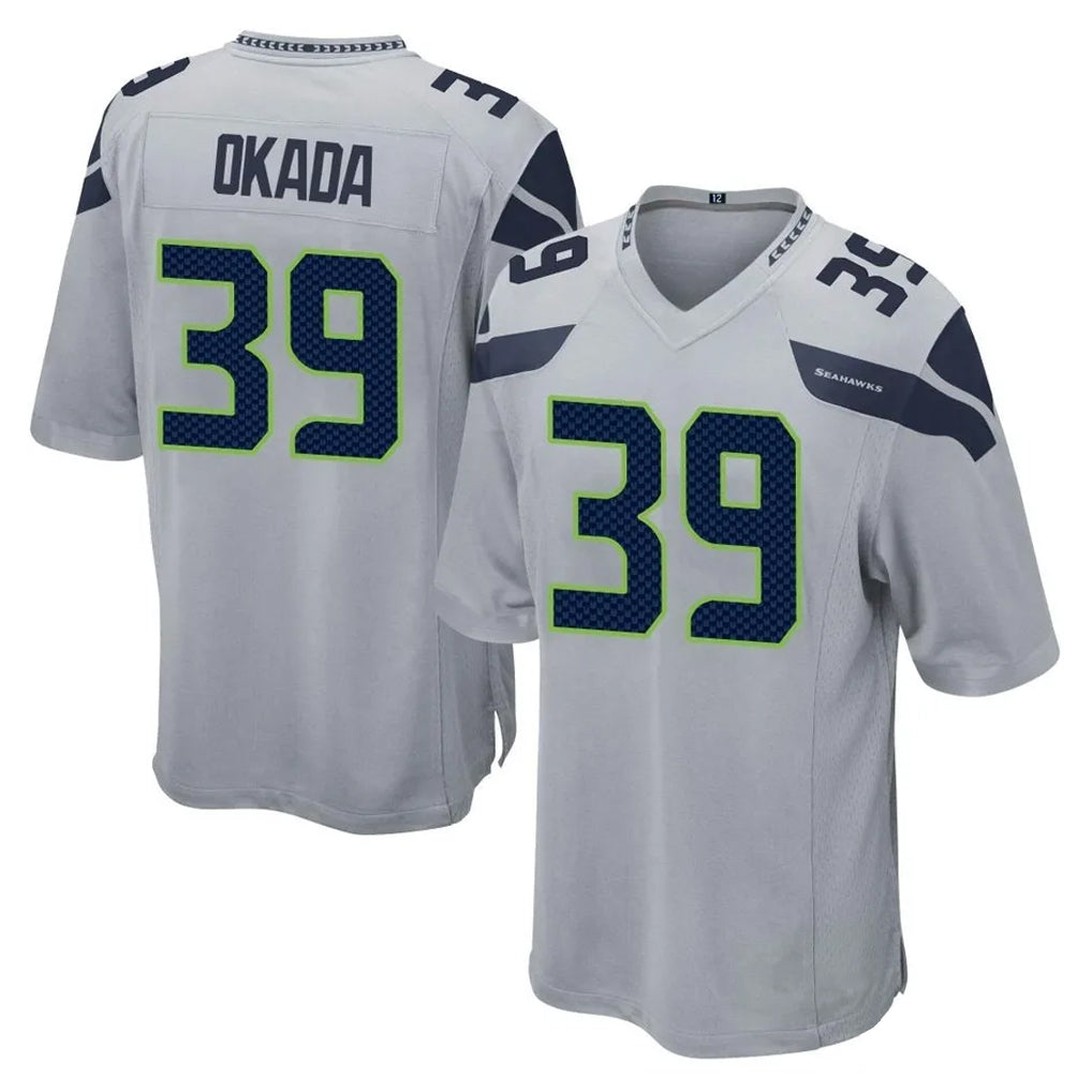 STECN S.Seahawks #39 Ty Okada Player Gray Home Game Stitched Jerseys