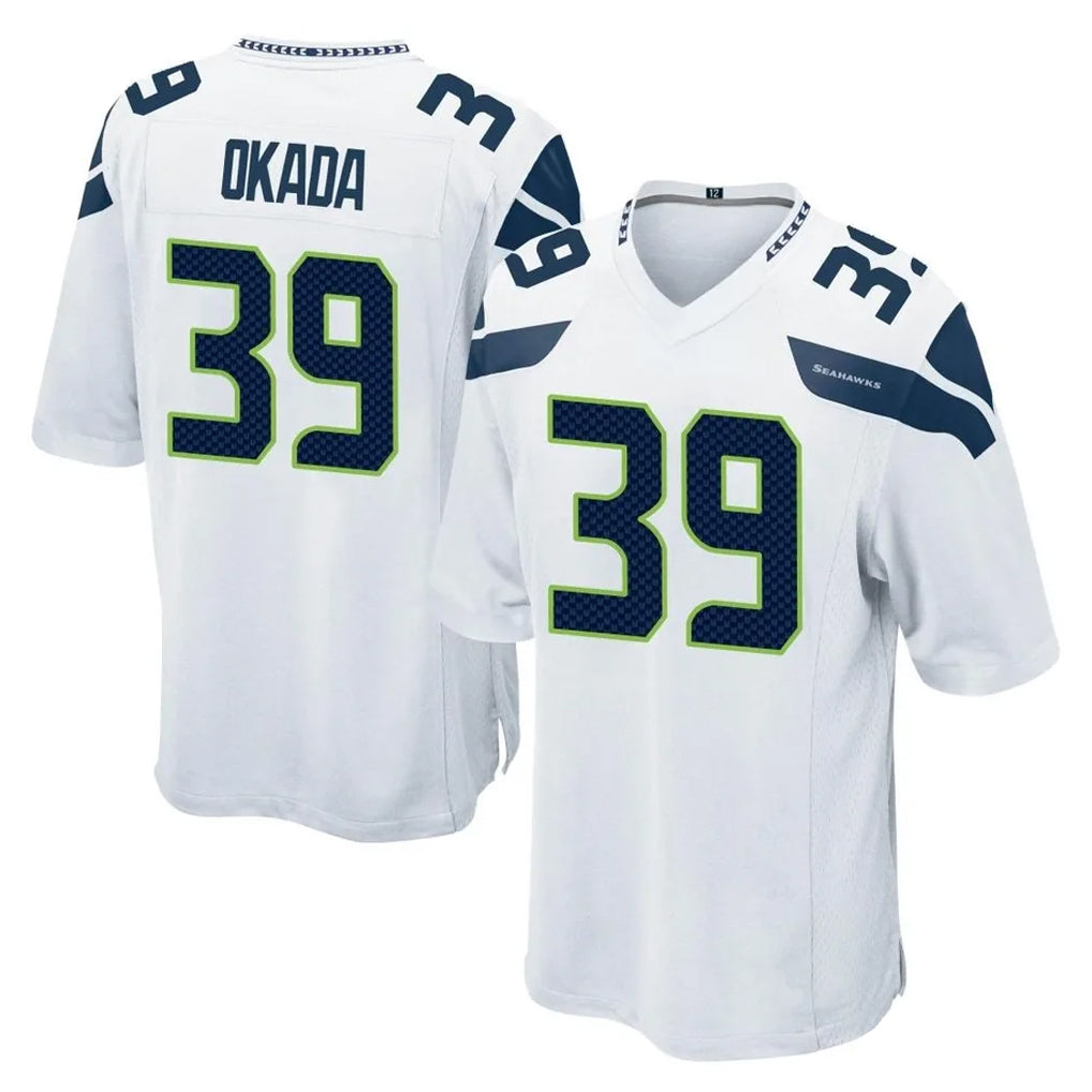STECN S.Seahawks #39 Ty Okada Player White Home Game Stitched Jerseys