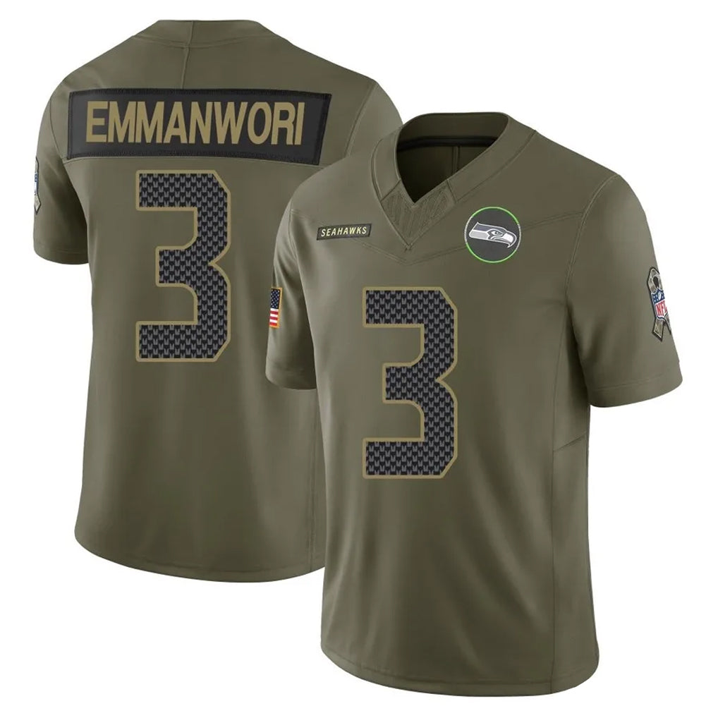 STECN S.Seahawks #3 Nick Emmanwori Player Olive 2025 Salute To Service Limited Home Game Stitched Jerseys