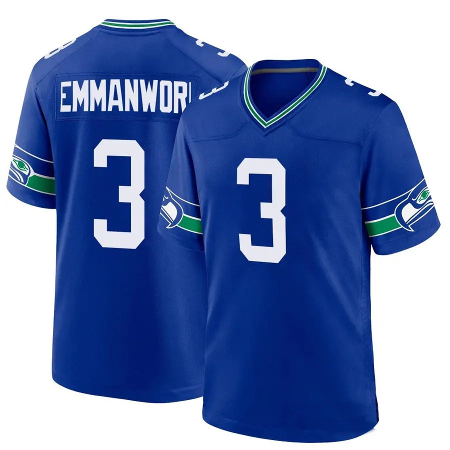 STECN S.Seahawks #3 Nick Emmanwori Player Royal Game Stitched Jerseys